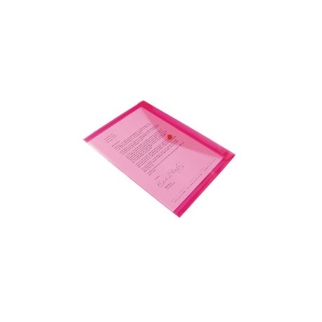 BUSTE CON BOTTONE OD A4 TRASP ROSA CF5