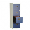 Classificatore per cartelle sospese da 33 cm - 4 cassetti - grigio/blu