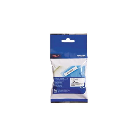 NASTRO SERIE M 12 MM NERO SU BIANCO