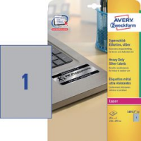 ETICHETTE POLIESTERE ARGENTO PC E APPARECCHIATURE ELETTRONICHE LASER MONO AVERY 210X297MM 20PZ