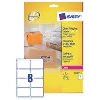ETICHETTE TRASPARENTI LASER LUCIDE AVERY 99,1X67,7MM 200PZ