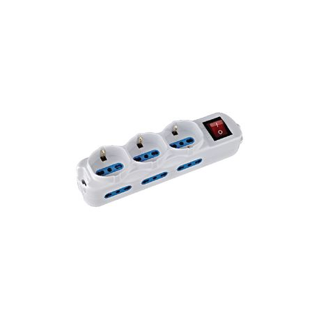 MULTIPRESA 3 CENTR.SCHUKO+BIP+6 LATERALI