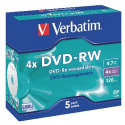 PACK5 DVD-RW VERBATIM 4X 4.7GB JEWELCASE