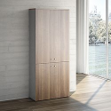 Mobile alto con 4 ante legno 4 ripiani linea "Stilo" 90cm x 40,1cm x 212,5cm - noce