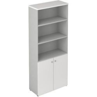 Mobile alto con 2 ante basse 4 ripiani linea "Stilo" 90cm x 40,1cm x 212,5cm - grigio