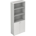 Mobile alto con 2 ante basse 4 ripiani linea "Stilo" 90cm x 40,1cm x 212,5cm - grigio
