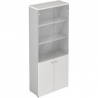Mobile alto con 2 ante vetro e 2 ante legno 4 ripiani linea "Stilo" 90cm x 40,1cm x 212,5cm - grigio