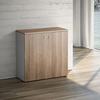 Mobile basso con ante 1 ripiano linea "Stilo" 90cm x 40,1cm x 87,7cm - noce