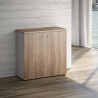 Mobile basso con ante 1 ripiano linea "Stilo" 90cm x 40,1cm x 87,7cm - noce