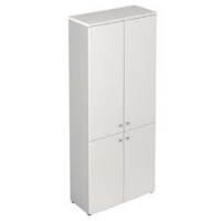 Mobile alto linea "Stilo" 4 ante legno, 4 ripiani - acero