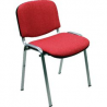 Sedia attesa in tessuto acrilico gambe cromate - rosso