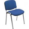 Sedia attesa in tessuto acrilico gambe cromate - blu