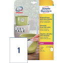 ETICHETTE RESISTENTI RIMOVIBILI POLIESTERE BIANCO LASER E INKJET AVERY  210X297MM 20PZ
