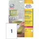 AVERY CF 20 FF 1 ETICH. BIANCO ADESIVE IN POLIESTERE STAMPA LASER COD. L4775REV 210X297