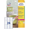 ETICHETTE RESISTENTI RIMOVIBILI POLIESTERE BIANCO LASER E INKJET AVERY 63.5X33.9MM 480PZ