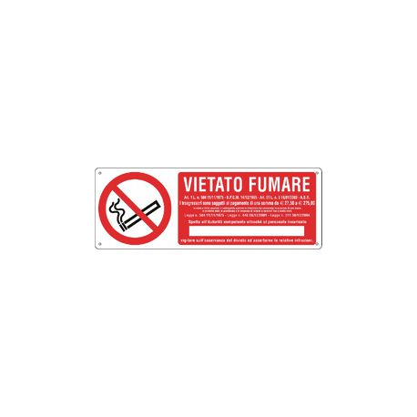 CARTELLO 350X125 VIETATO FUMARE (DECR.)
