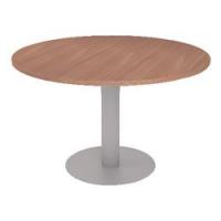 TAVOLO RIUN.CIRCOL.NOCE BASE METALLO 120