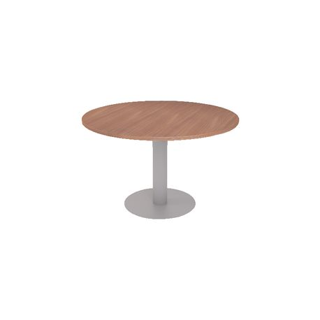 TAVOLO RIUN.CIRCOL.NOCE BASE METALLO 120