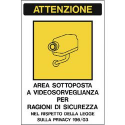 CARTELLO 300X200 AREA VIDEOSORVEGLIATA