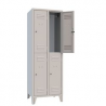 Armadio spogliatoio metallico sovrapposto 2+2