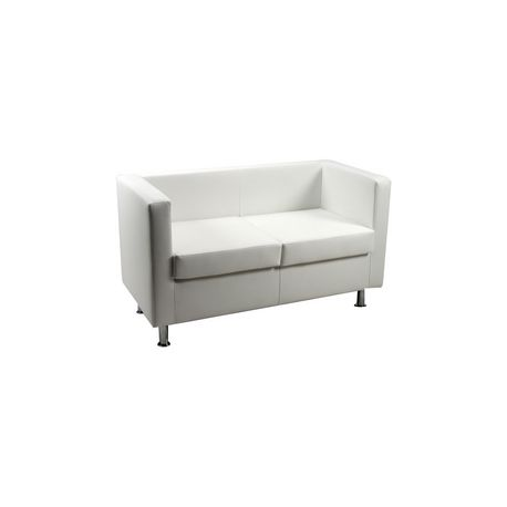 DIVANO BIANCO QUADRO 2 POSTI SIMILPELLDL