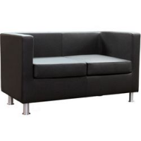 DIVANO NERO QUADRO 2 POSTI SIMILPELLE
