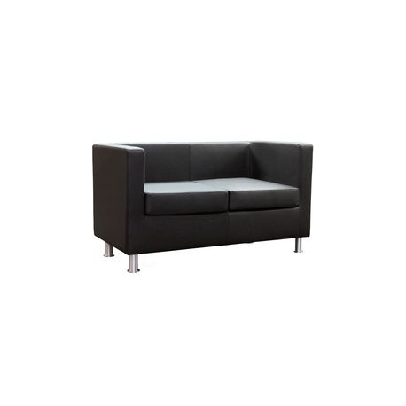 DIVANO NERO QUADRO 2 POSTI SIMILPELLE DL