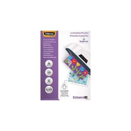 CF100 POUCHES FELLOWES FORMATO A4 80MY