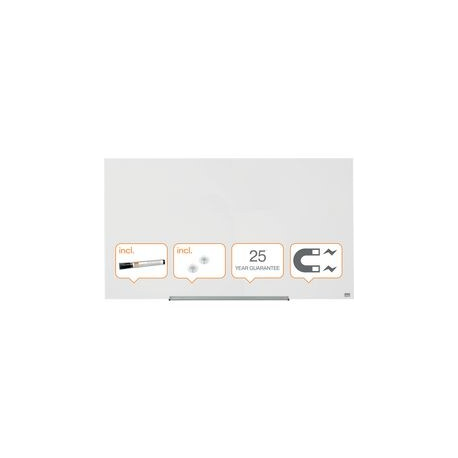 LAVAGNA IN VETRO BIANCO NOBO 1264X711MDL