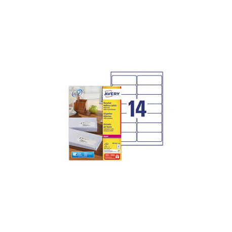 ETICHETTE RICICLATE BUSTE E PACCHI LASER AVERY 99.1x38.1 1400PZ