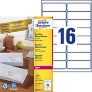 ETICHETTE RICICLATE BUSTE E PACCHI LASER AVERY 99.1x33.9 1600PZ