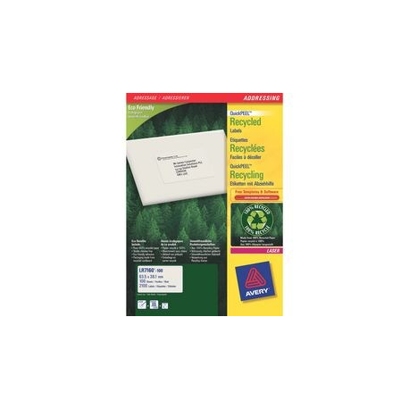 ETICHETTE RICICLATE BUSTE E PACCHI LASER AVERY 199.6x289.1 100PZ