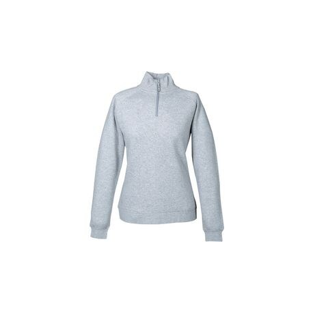 FELPA DONNA MEZZA ZIP MELANGE TG L     DL