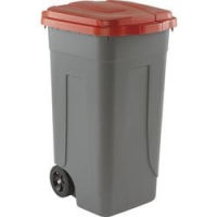 BIDONE GRIGIO 100L RACC. DIFF. COPERCHIO ROSSO DL