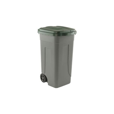 BIDONE GRIGIO 100L RACC. DIFF. COPERCHIO VERDE DL