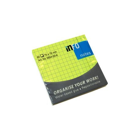 CF12 NOTES 75X75 MM QUADRETTI VERDE 80FF