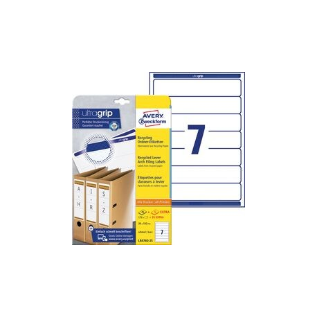 ETICHETTE RICICLATE RACCOGLITORI LASER AVERY ARCHIVIO 38x192 700PZ