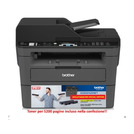 STAMPANTE BROTHER MFC LASER MFC-L2710DW SPECIAL EDITION - TONER IN DOTAZ. 700PG + TONER AGGIUNTIVO 4,5K INCLUSO