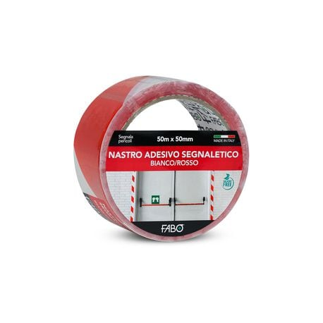 NASTRO SEGNAL 50MM X 50M BIANCO-ROSSO