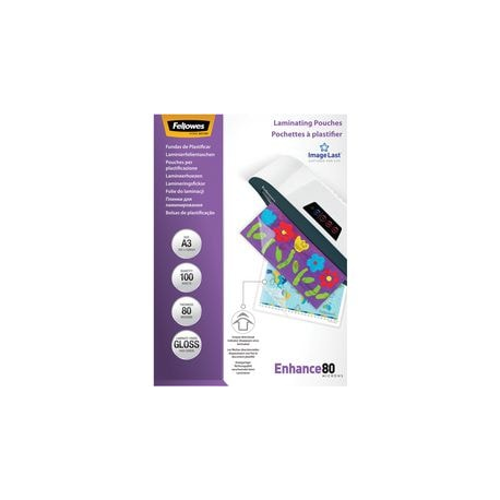 CF100 POUCHES FELLOWES LUCIDE A3 80MC