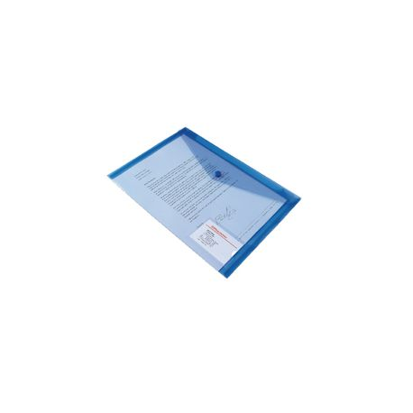 BUSTE CON BOTTONE OD A4 TRASP BLU CF5