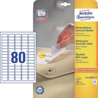 ETICHETTE RIMOVIBILI LASER E INKJET AVERY 36.6X16.9MM 2000PZ