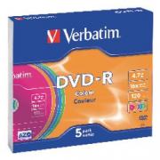 PACK5 DVD-R VERBATIM 4.7GB 16X SLIM WRAP